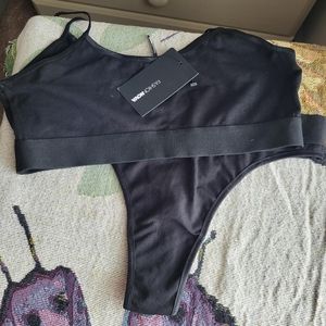 Fashion Nova lazy Sunday bralette thong set